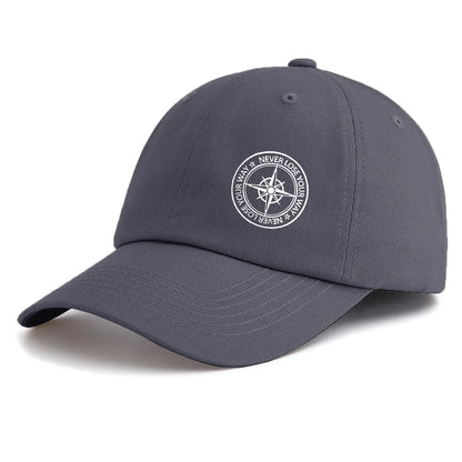 Compass Print  Baseball Cap For Adults Minimalist Retro Style Casual Soft Adjustable Dad Hat Perfect As Gift