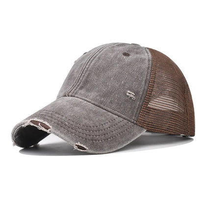 Washed Cotton Mesh Breathable Baseball Cap