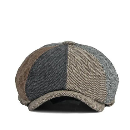 Spring Cotton Patchwork Newsboy Caps Flat Peaked Cap Men And Women