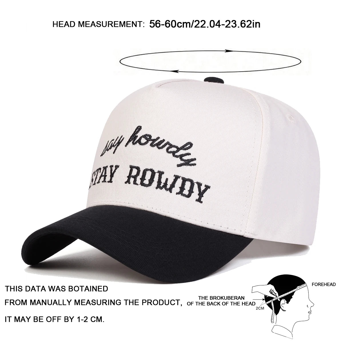 Unisex Stay Rowdy Letter Embroidery Baseball Caps Spring and Autumn