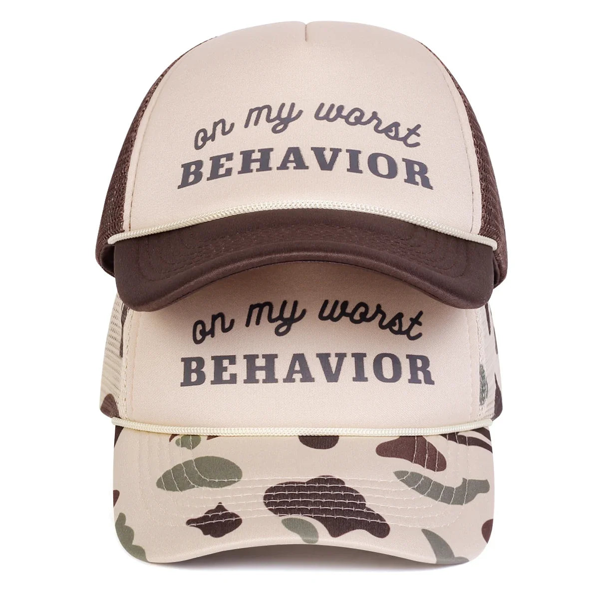Unisex Behavior Letter Printed Baseball Net Caps Spring and Summer
