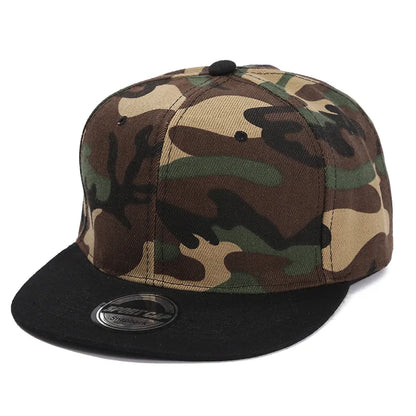 Color-Blocked Flat-Brim Baseball Cap Versatile Sunshade And Sun Protection Hat