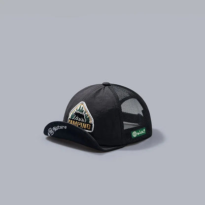 Big Size Short Visor Baseball Cap Breathable Dad Mesh 5 Panel Caps Men