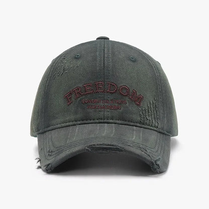 Women Men Baseball Cap Denim Cotton Faded Distressed Ripped Caps