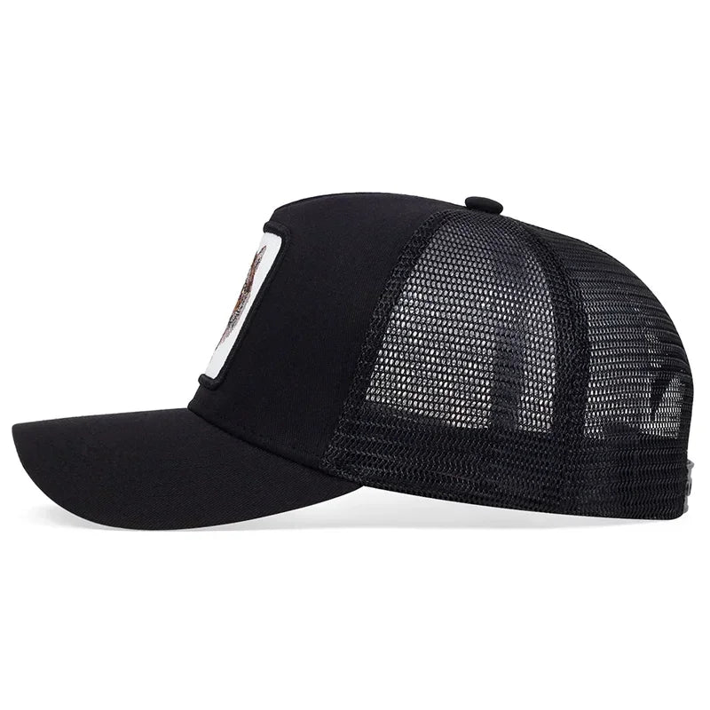 Unisex Tiger Embroidery Baseball Net Caps