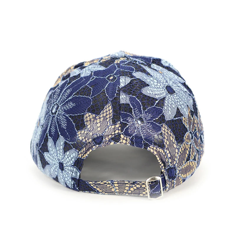 Women Lace Flower Baseball Caps Adult