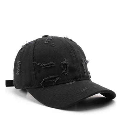 Vintage Distressed Baseball Cap, Casual Adjustable Cotton Hat