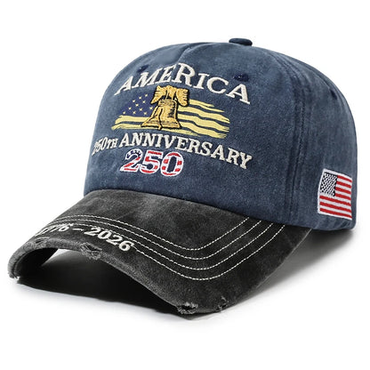 Vintage Unisex USA 250th Anniversary Embroidered Baseball Cap