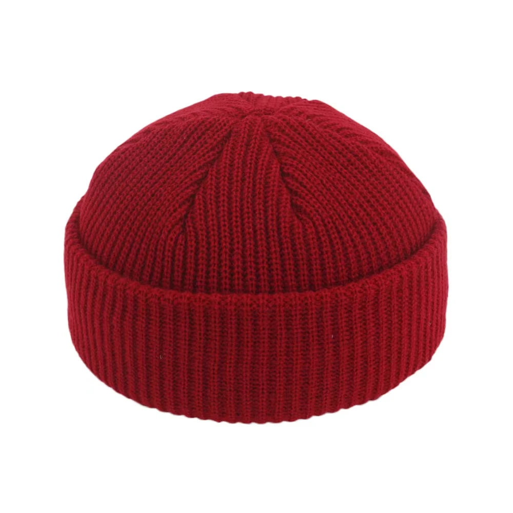Fashion Beanie Knit Hats Men Boy Skullcap Sailor Caps Cuffs Retro Navy Short Hat