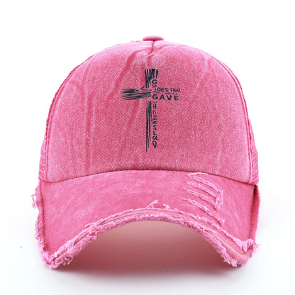Washed Denim Pink Baseball Cap Women