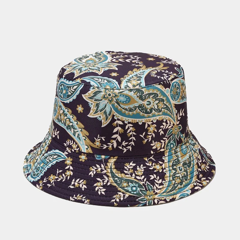 Fashion Plant Printing Pattern Fisherman Hat Spring and Summer