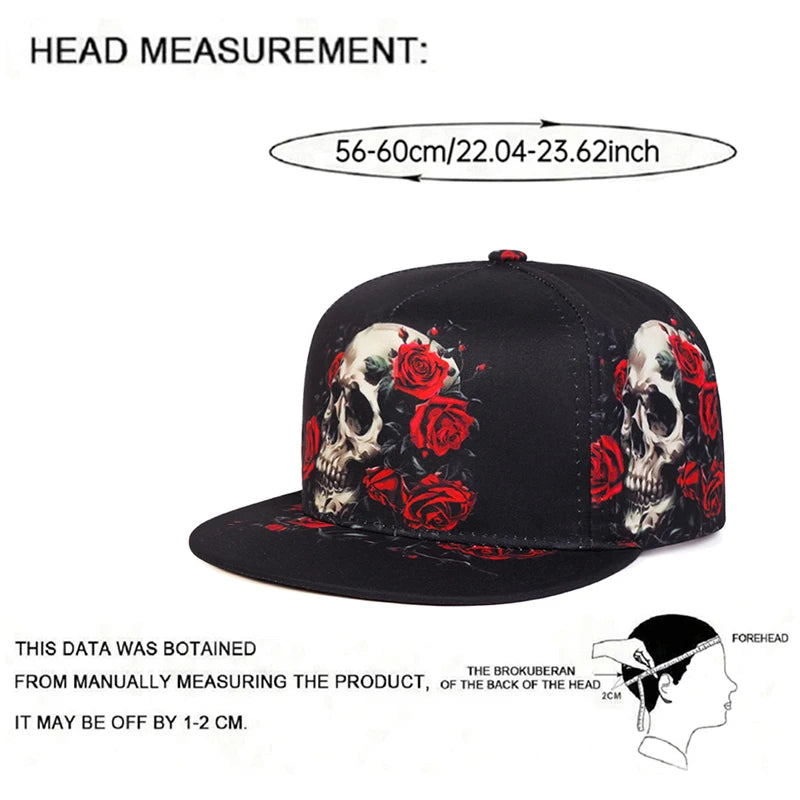 Fashionable Baseball Hat Printed Skeleton Street Hip Hop