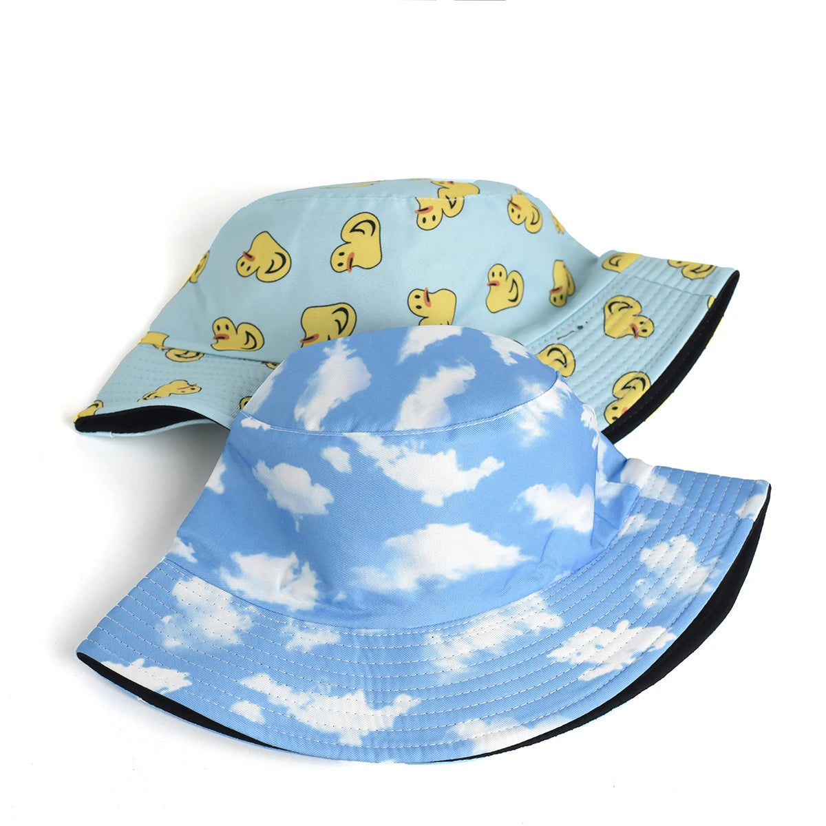 Blue Sky And White Clouds Print Bucket Hat Fisherman Hat