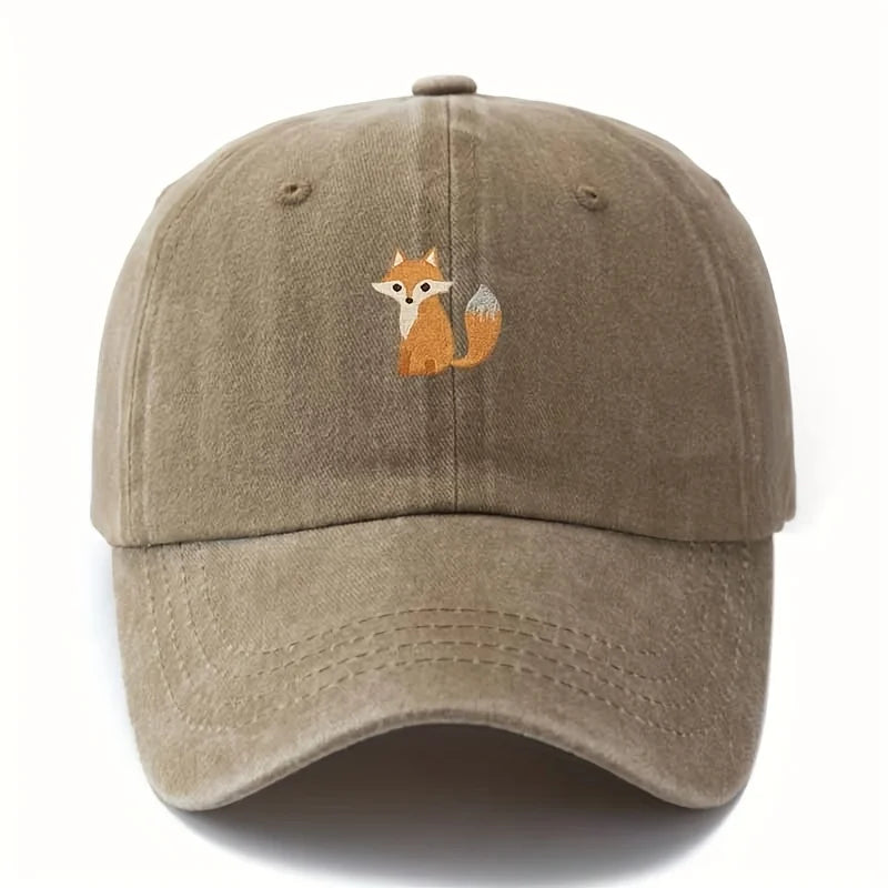 Cute Fox Pattern Printed Baseball Cap for Daily Casual Fashion Suitable for Men and Women