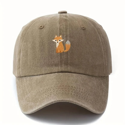 Cute Fox Pattern Printed Baseball Cap for Daily Casual Fashion Suitable for Men and Women