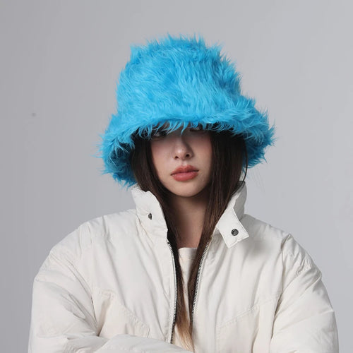 2024 Barrel Caps Funny Fashion Autumn Winter Leopard Fur Bucket Hats