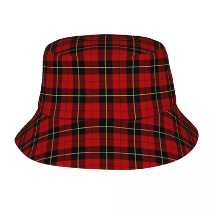 Purple Scottish Tartan Plaid Bucket Hat Panama Hat