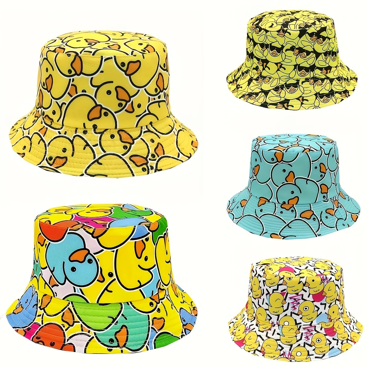 Reversible Bucket Hat Unisex Anti-UV Hip-Hop Street Dance Hat