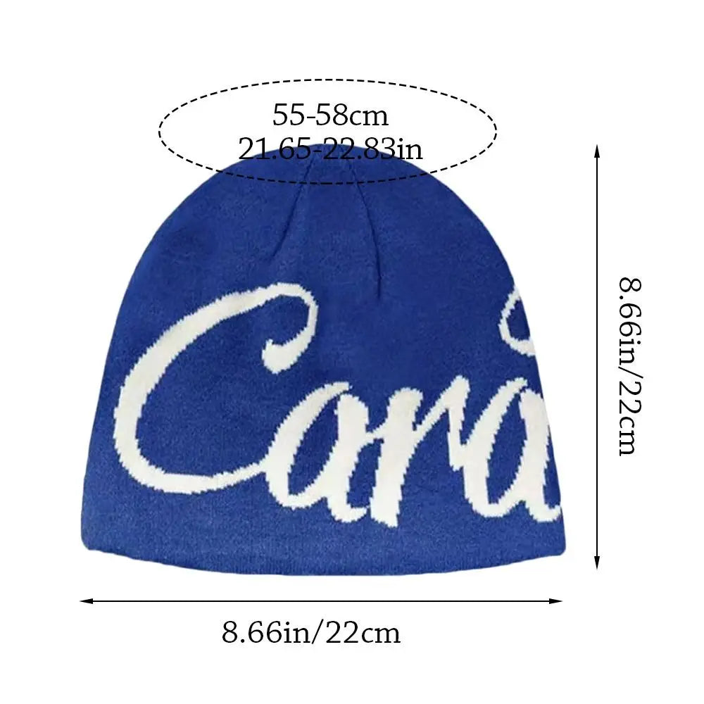 Fashion Letter Knitting Cap Hat Fiber Y2k Jacquard Knitted Hat