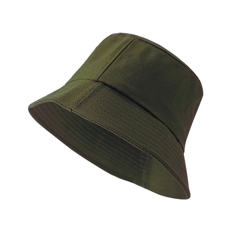 Solid Color Fisherman Hat Korean Trendy Hip Hop Bucket Hat Summer Flat Top Sun Cap Casual Outdoor