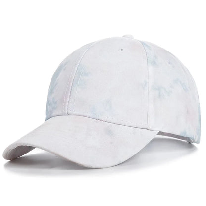 New Fashion Women Tie Dye Cap Multicolor Irregular Print Baseball Cap
