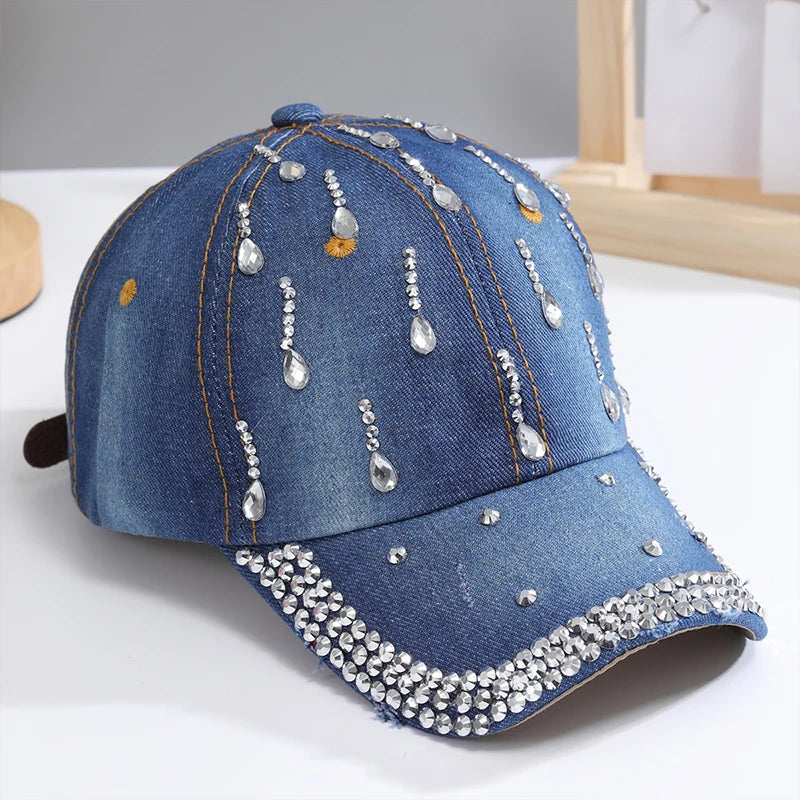 Adjustable Breathable Rhinestone Baseball Cap