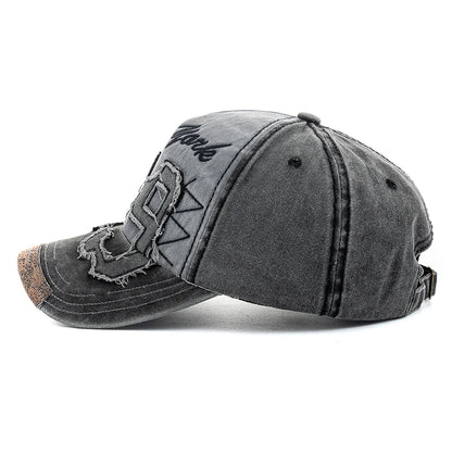 New Unisex Washed Cotton Cap Letter Embroidery Vintage Baseball Cap