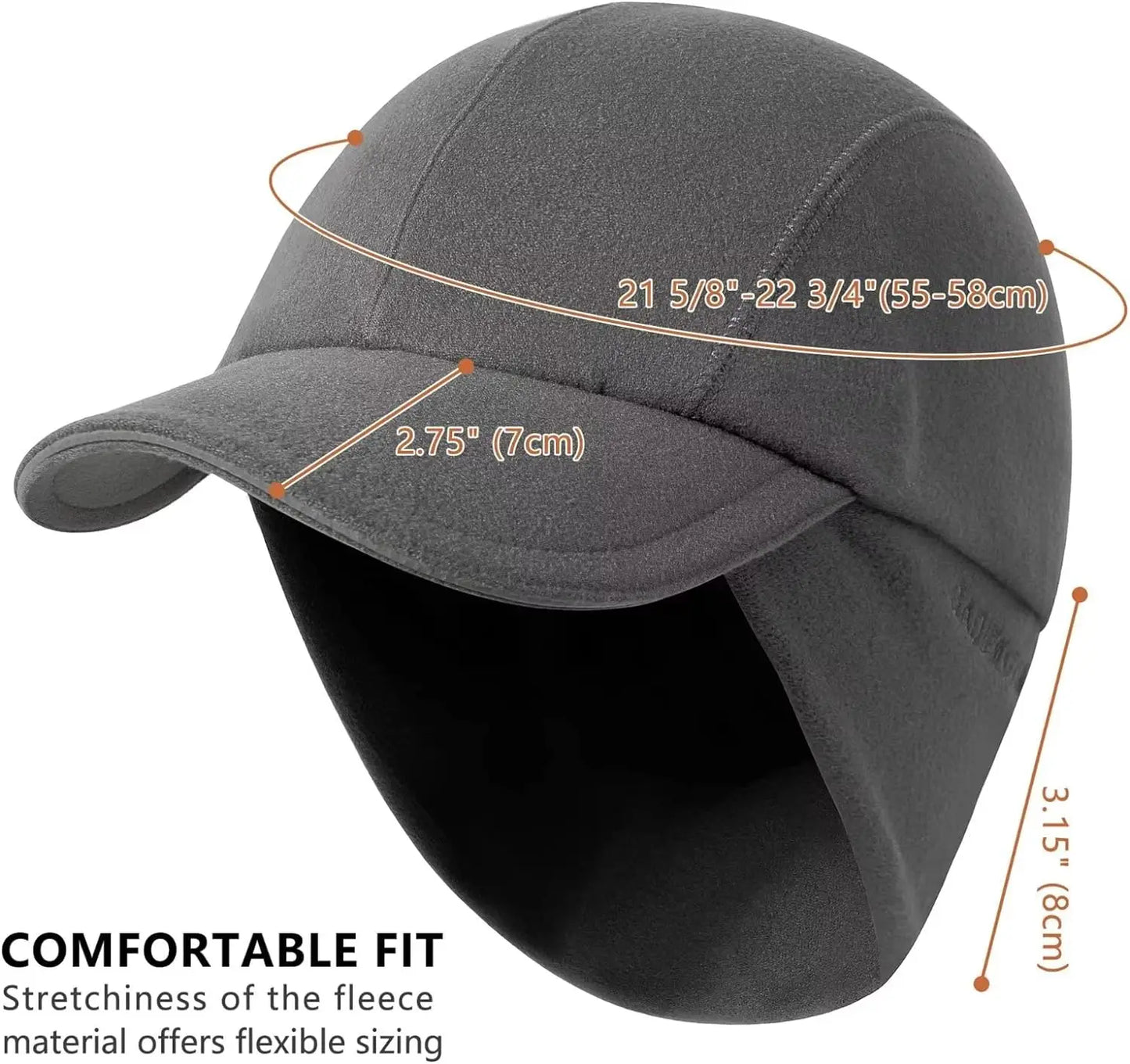 Women's Winter Reflective Fleece Ponytail Hat with Drop Down Ear Warmer Hat Baseball Cap