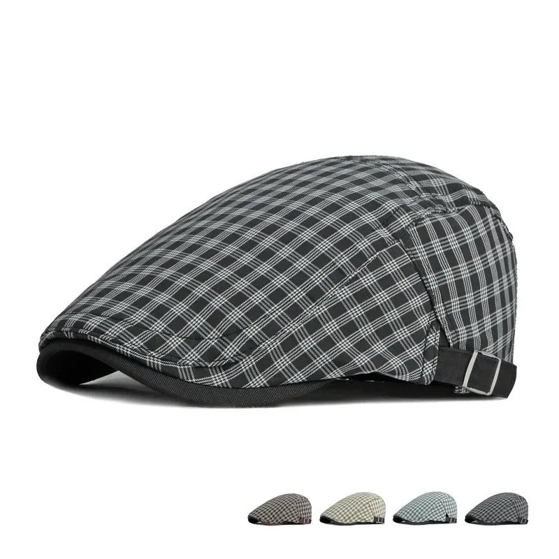 Spring And Summer Cotton Plaid Newsboy Caps