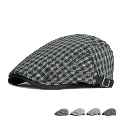 Spring And Summer Cotton Plaid Newsboy Caps