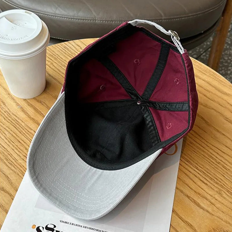 Contrasting Color Baseball Cap For Men Women