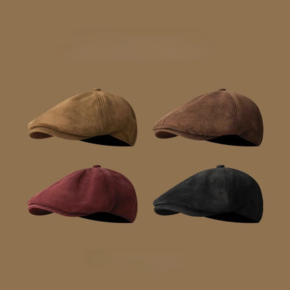 Vintage Suede Newsboy Cap Men Women