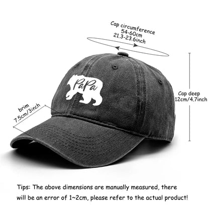 Baseball Cap Print PaPa Bear Dad Hat For Men Women