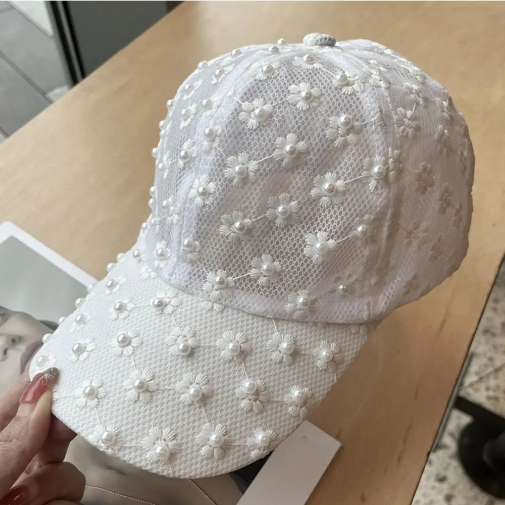 Embroidery Lace Baseball Cap Adjustable Sunscreen Visors Cap