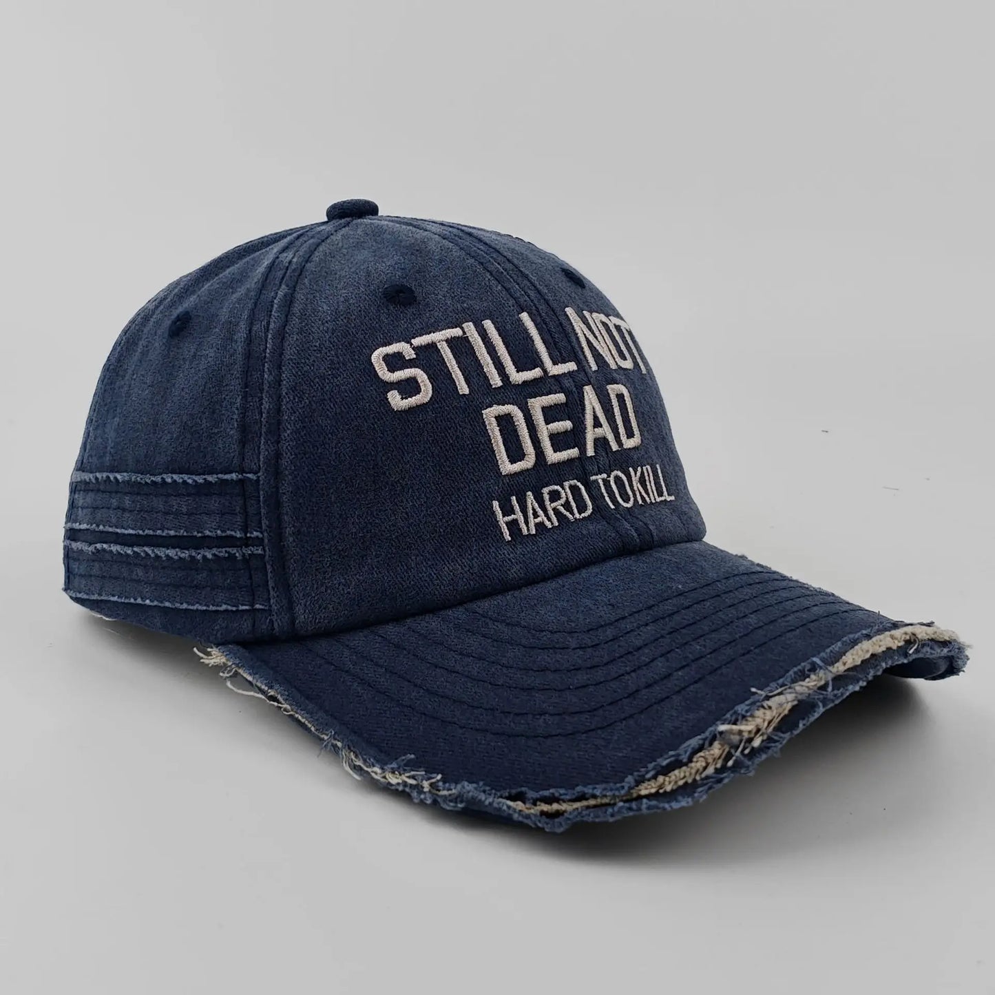 Embroidered Baseball Cap Distressed Washed Cotton