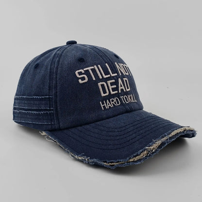 Embroidered Baseball Cap Distressed Washed Cotton