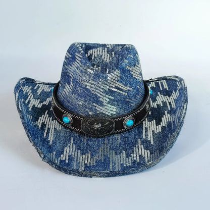 Vintage Tassel Denim Cowboy Hat For Men Women