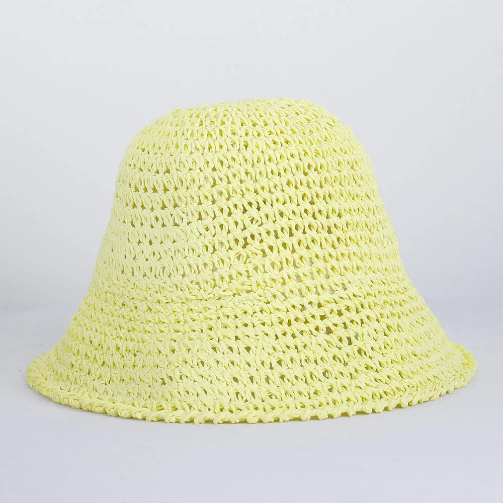 Women Straw Sun Hat Woven Bucket Hat Fishing Hat