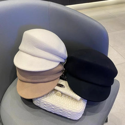 Trendy British Korean Style Baker Boy Trooper Hat