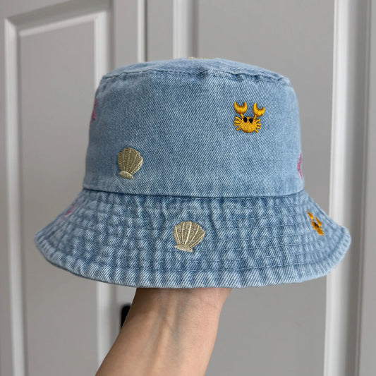 New Adult Summer Denim Bucket Hat For Women