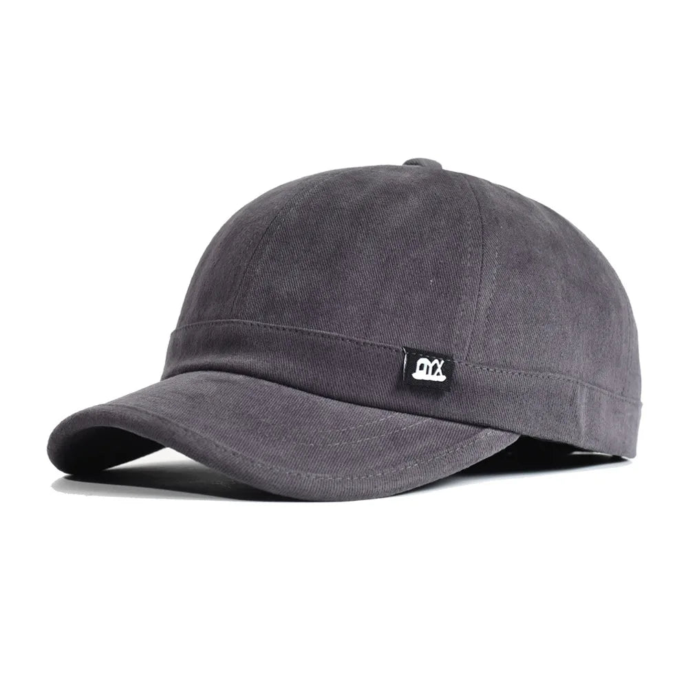 Vintage Short Brim Baseball Cap Cotton Men Women Soft Dad Hat