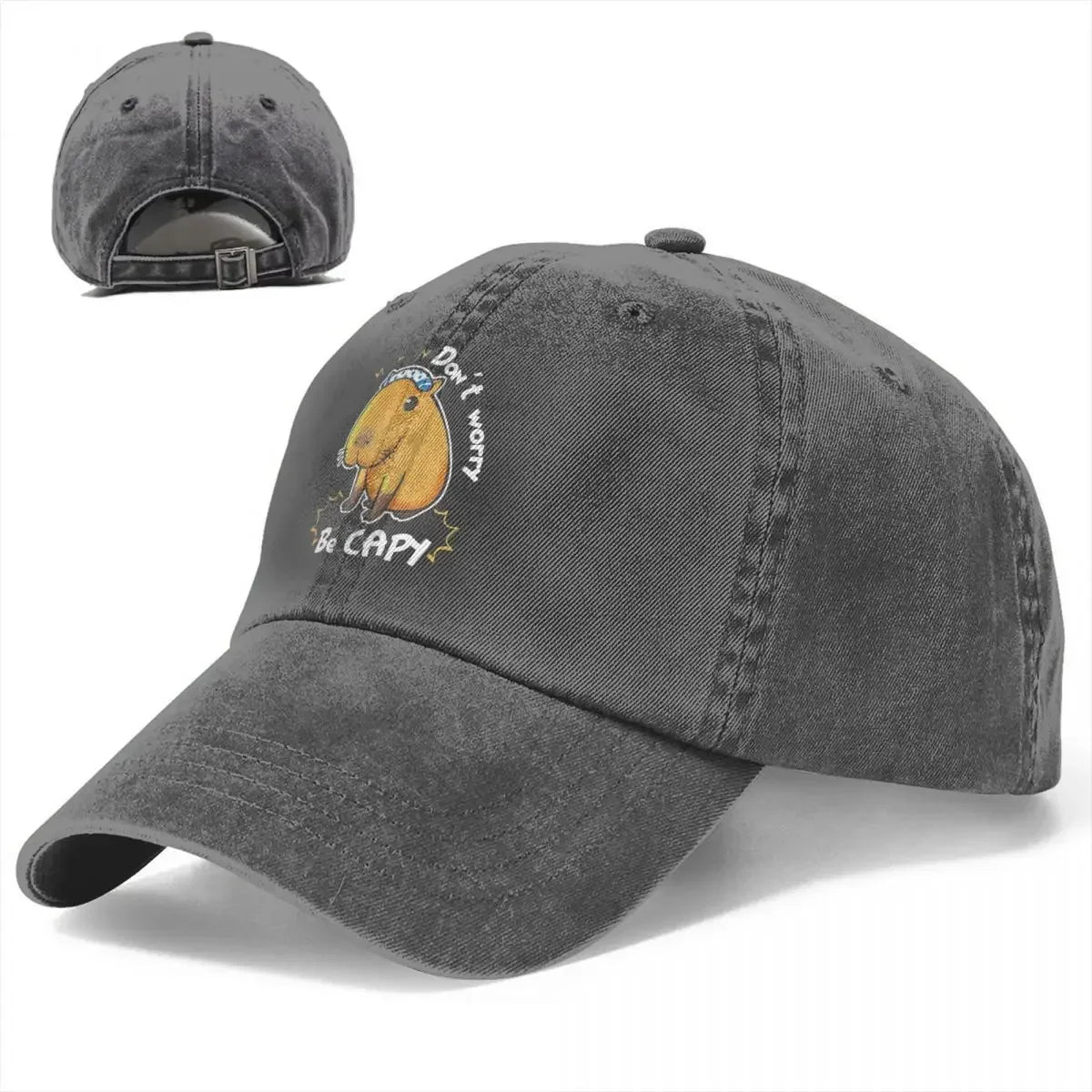 Classic Denim Capybara Don't Worry Be Capy Baseball Cap Men Women Spring Autumn
