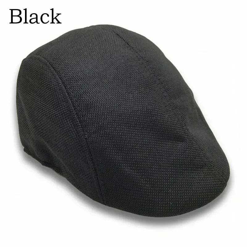 Men Berets Cap British Style 2024 New Autumn Summer Linen Hats