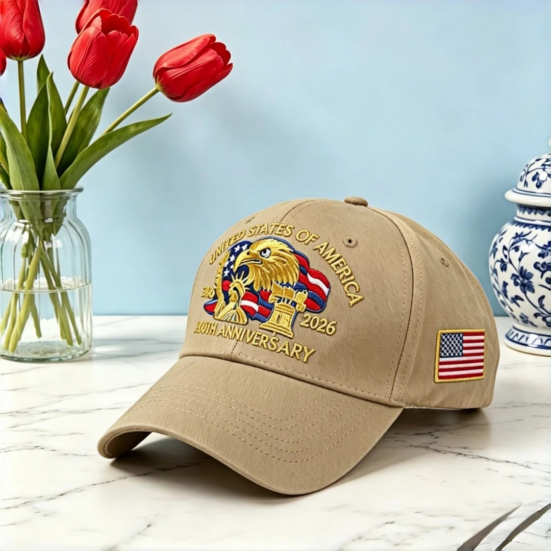 USA Patriotic Eagle Embroidered Baseball Cap