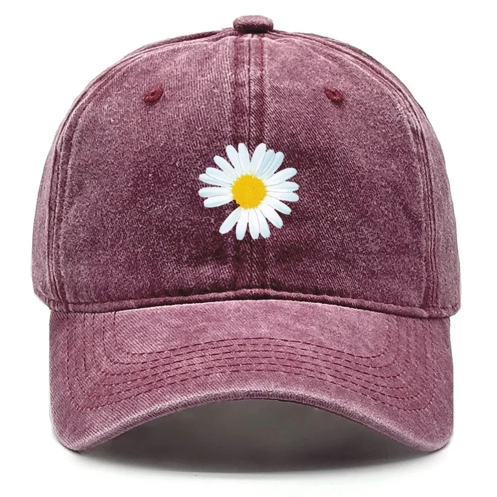 Daisy Print Baseball Cap