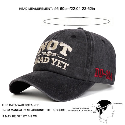 Unisex Not Dead Yet Embroidery Wash Baseball Caps Spring Autumn