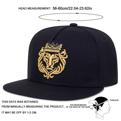 Unisex Lion Crown Embroidery Hip-Hop Hats