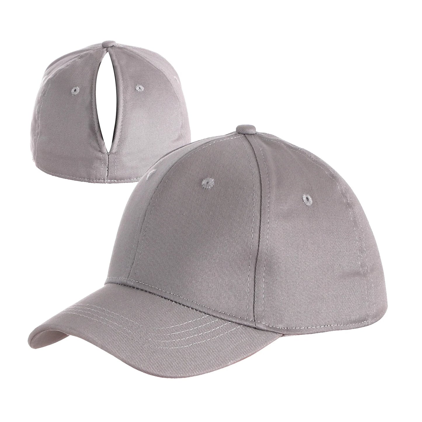 Ponytail Cap Automatic Magnetic Suction Solid Color Adult Baseball Cap Sports Cap