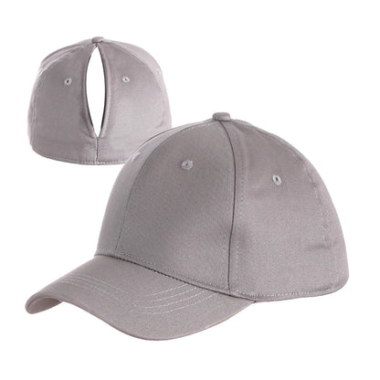 Ponytail Cap Automatic Magnetic Suction Solid Color Adult Baseball Cap Sports Cap