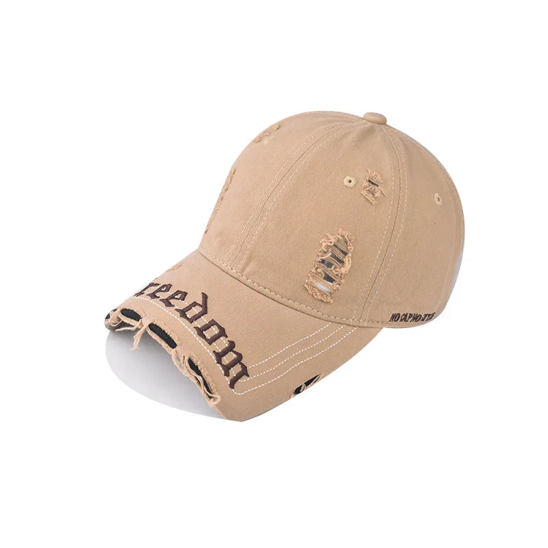 Fashion Denim Baseball Cap Distressed Vintage Cotton